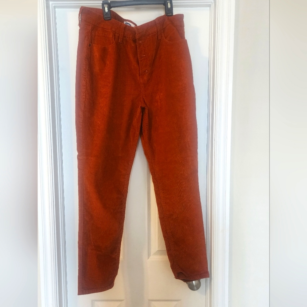 Old Navy Burnt Orange Corduroy Rockstar Pants